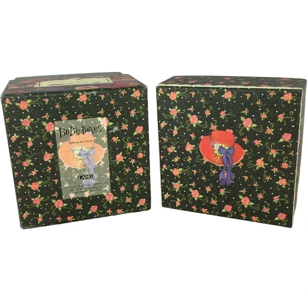 Red Hats Susan Winglet Artwork Elegant Decorative Storage Box 6.25